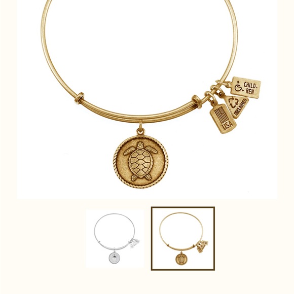 NIB Wind & Fire Gold Sea Turtle Charm Bangle Bracelet - Picture 8 of 8